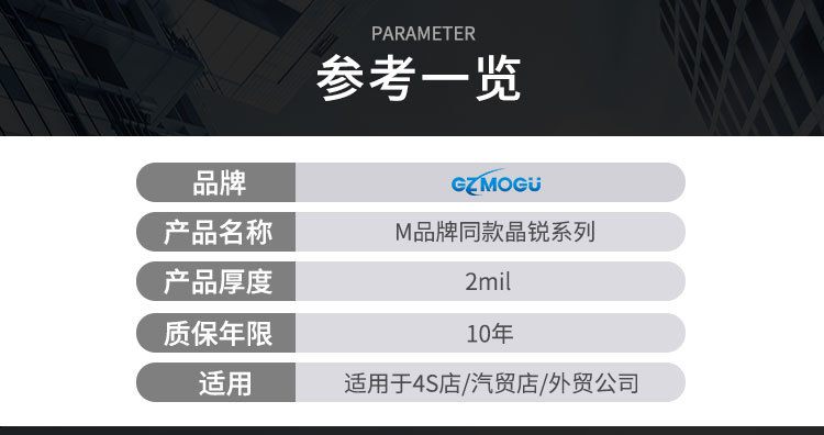 M Brand's Same Crystal Series Car Glass Film Changes Color When Exposed to Water, Heat-Insulating Multi-Layer Co-Extruded Optical Film Crystal 70