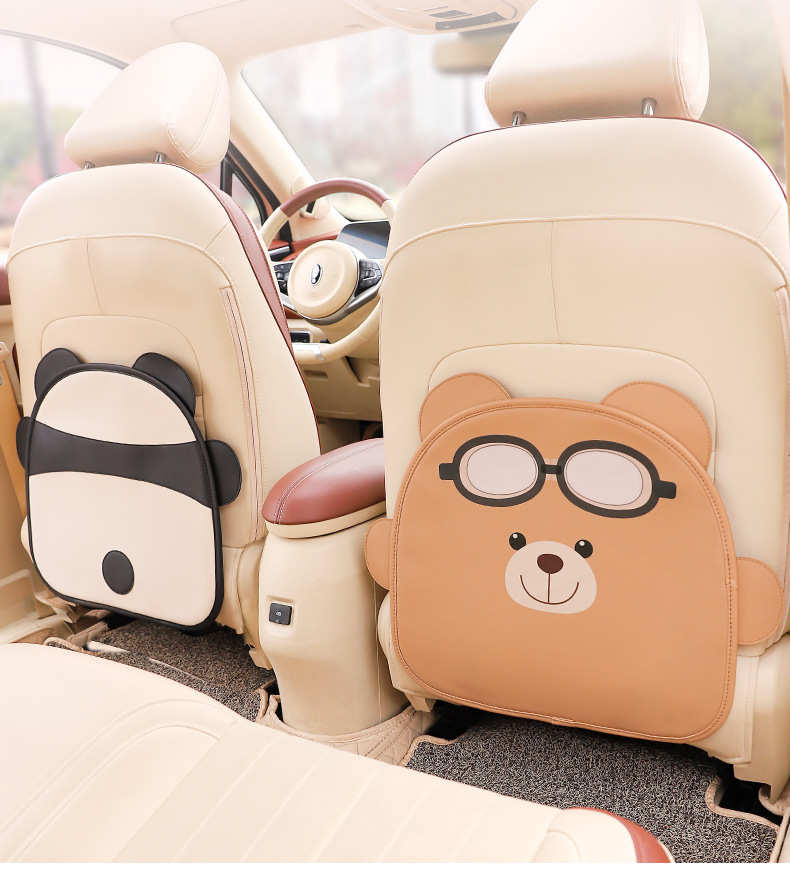 Car Seat Anti-Kick Pad, Cute Cartoon Car Rear Seat Anti-Dirt Pad, Car Seat Back Protection Pad for Interior Decoration