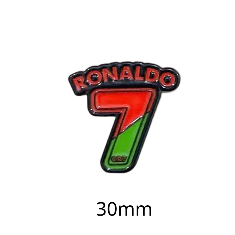 Fabricante personalizado Champions League World Cup Football Super Star Metal Insignia Imagen de dibujos animados Etiqueta del teléfono móvil Insignia Regalo