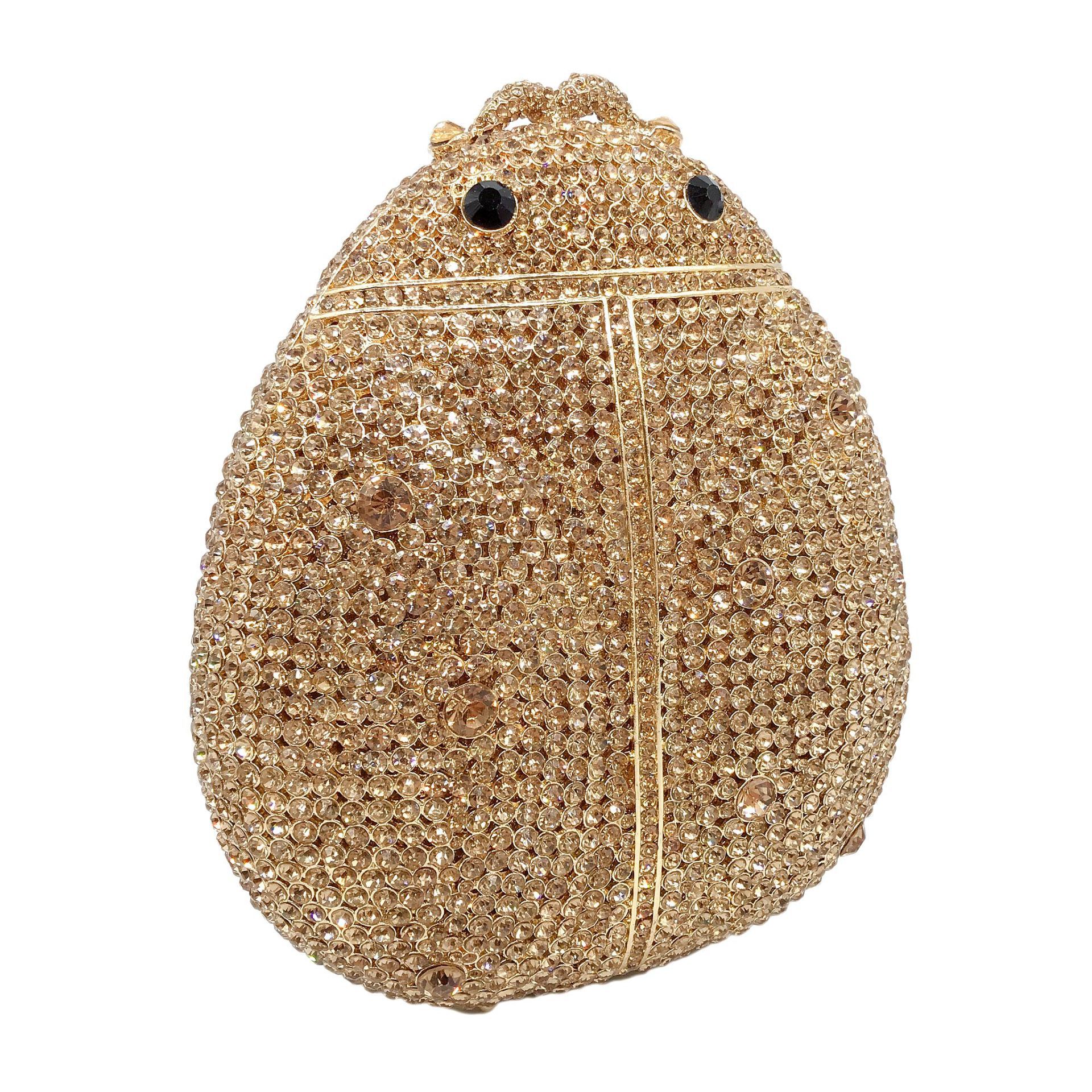 Nuevo escarabajo transfronterizo bolsas de cena de diamantes animales bolsas tridimensionales de banquete europeo y americano bolsas de mano de diamantes clutch new