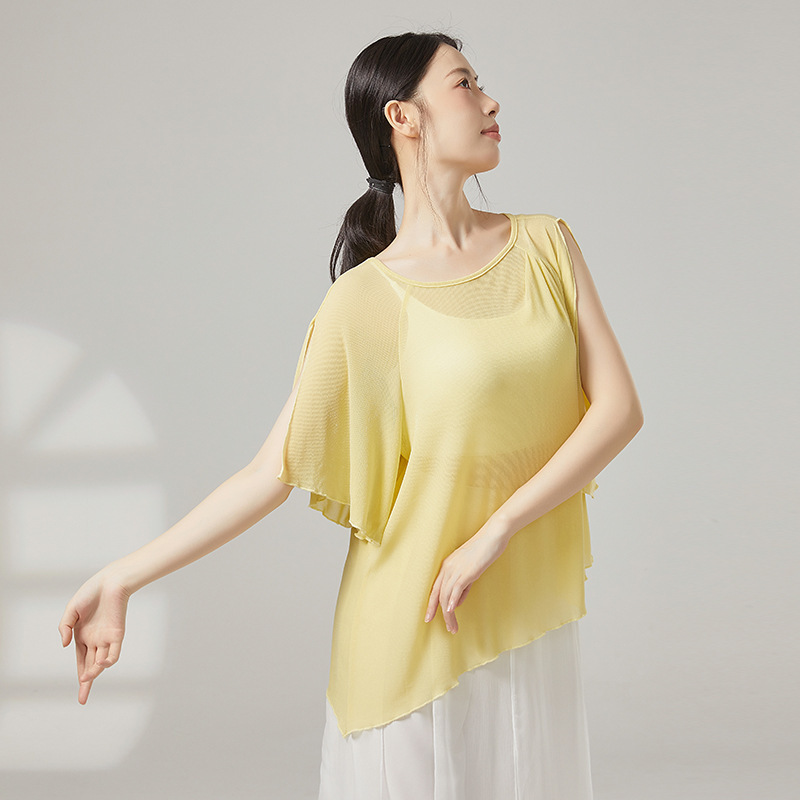 古典舞练功服夏宽松纱衣仙气飘逸舞蹈服演出服练功服上衣|undefined