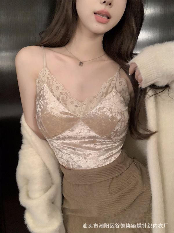 ギャルレースはフランスのベルベットのストラップのベストをつなぎ合わせて、女性は胸パッドの美背を持って身を修めて痩せて純粋に底の上着を作りたいです。|undefined