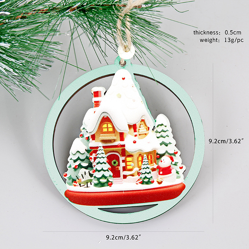 Decoraciones de Navidad de madera colgante decoración del hogar festivales artesanía de madera colgante colgante de árbol de Navidad