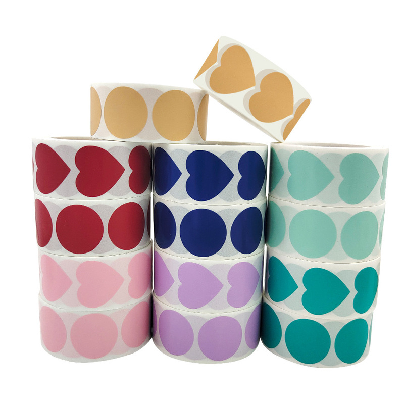 Wholesale cross-border roll color love sticker sticker sticker heart-shaped sticker label wedding gift decoration sealing sticker
