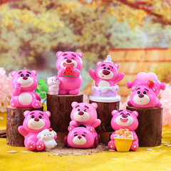 Hype Bear Strawberry Anxiety Cartoon Collectible Cute Pet Accessory Blind Box Creative Action Figure Resin Small Ornament Wholesale