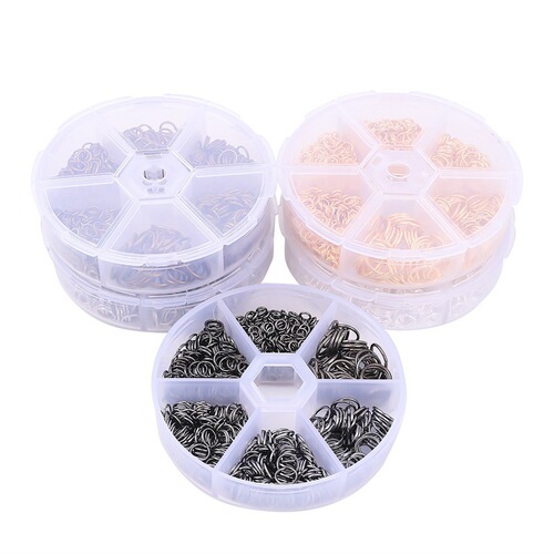 Cross-border 4-10mm box package single loop open connection ring accessories DIY earring jewelry set box handmade material accessories