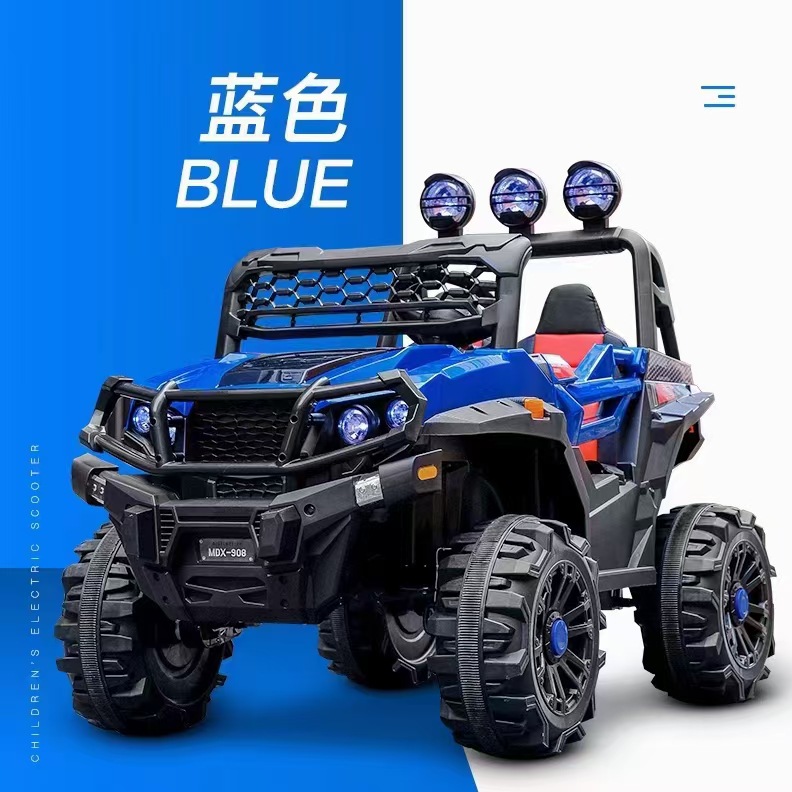 New children's electric car remote control four-wheel off-road rocking double drive baby battery stroller Toy Mi