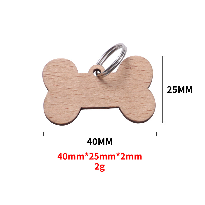 Fabricantes de madera mayorista etiqueta de perro láser en blanco mascota gato etiqueta de madera semiacabada procesamiento de marcado láser