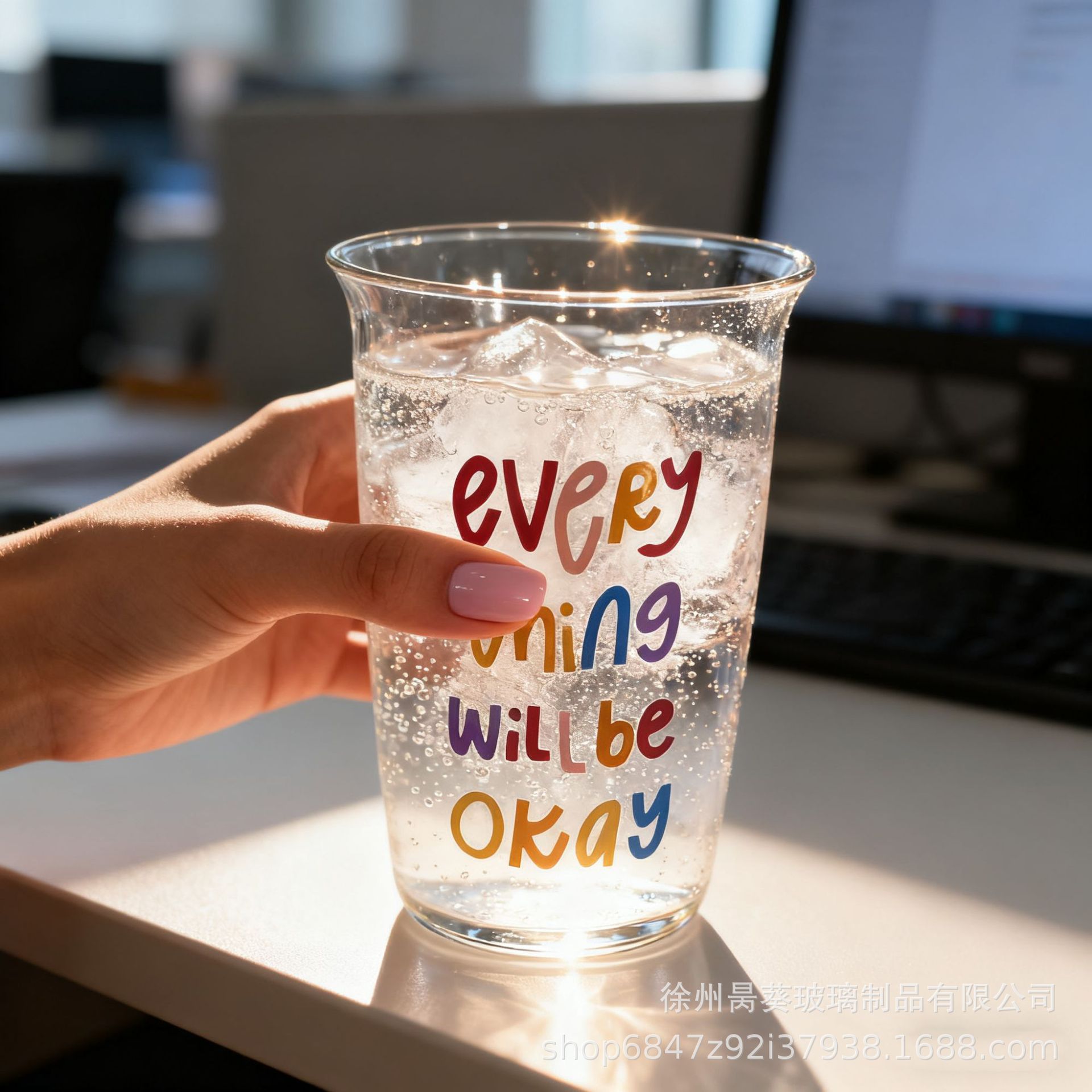 Fun Home Colorful High Borosilicate Letter Water Cup Ins Style Home High-Value Coffee Cup Wholesale