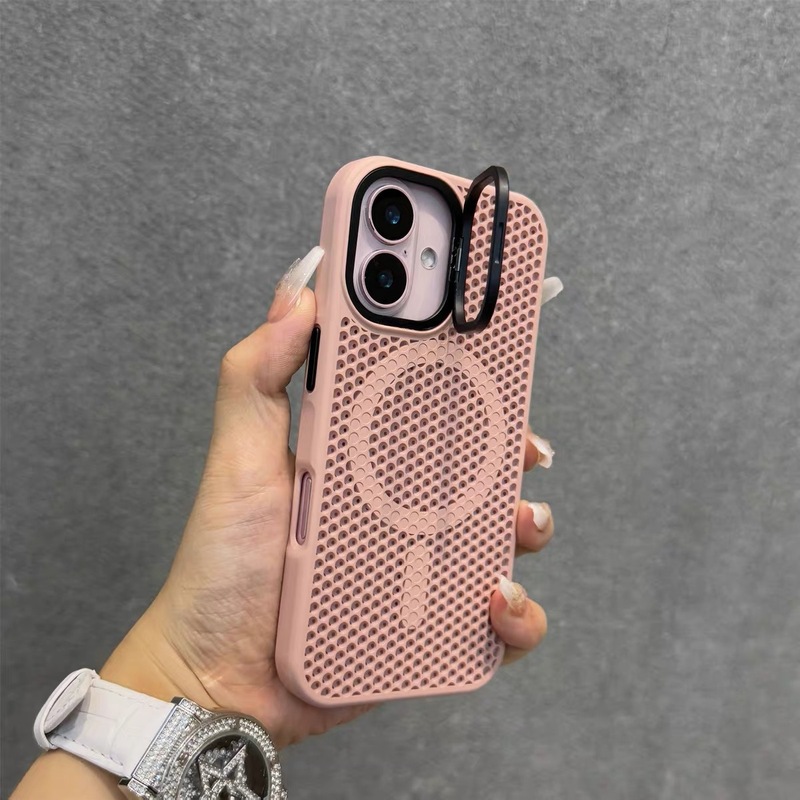 Apple 16 携帯電話ケースに適したレンズホルダー夏ハニカム中空放熱 iPhone15promax 磁気吸引新|undefined
