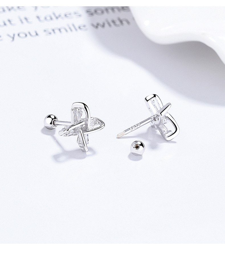 1g Weight 925 Sterling Silver Ear Needle Material Ear Studs Classification Screw Backs Ear Cap Type 1 Pair Quantity Holiday, Daily Occasion 925 Sterling Silver Material Windmill Pattern All Seasons Season Women's Gender Plating Design Basic, Simple Style Style 925 Sterling Silver Windmill Ear Studs 925 Sterling Silver Rings