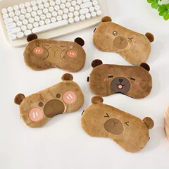 かわいいカピバラ睡眠遮光アイマスク男女学生のお昼寝冬のホットアイマスク現物卸売り