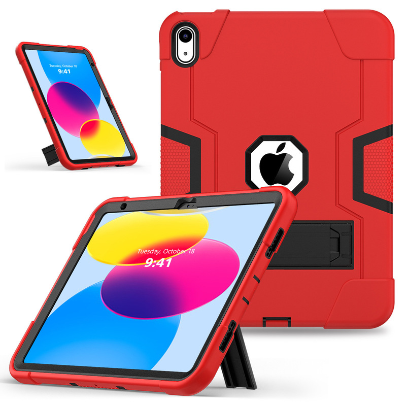 Applicable ipad9 protective case Pro11 contrast color Samsung A8x200 drop-resistant T220 silicone bracket P610 tablet shell