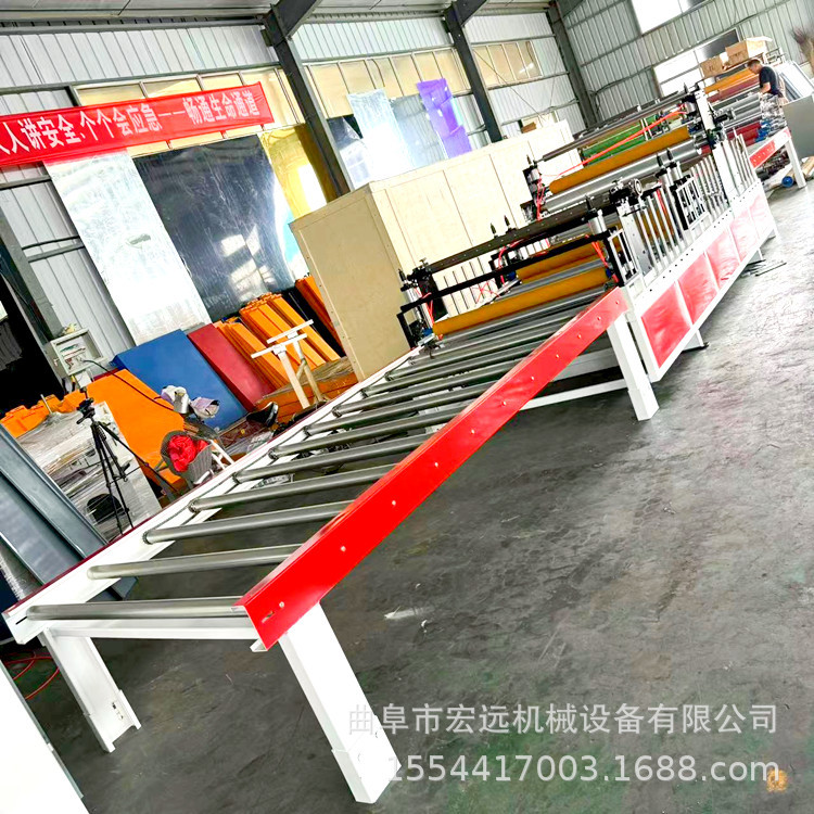 密度板相框线条装饰板包覆机 宏远机械 皮革硬包格栅包覆机