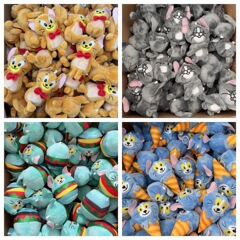 かわいいチーズ猫とネズミトムジェリーハンバーガーアイスクリームぬいぐるみキーホルダー卸売り