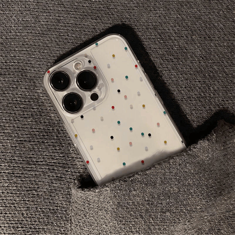 Transparent Color Soft Glue Round Dots Elegant Lady Streetwear Phone Cases Phone Accessories