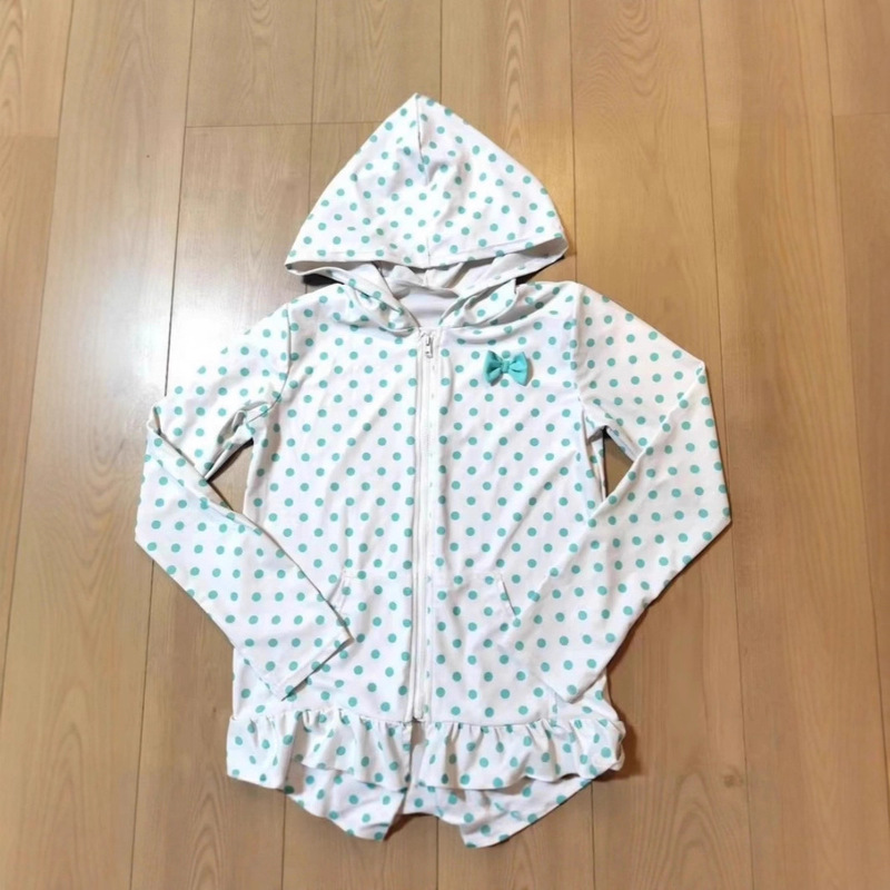 Cross-Border Foreign Trade Autumn and Winter New Style Sweet and Fresh Blue and White Polka Dot Hooded Long-Sleeved Jacket Women's Sweatshirt Wholesale Cross-Border Foreign Trade Autumn and Winter New Style Sweet and Fresh Blue and White Polka Dot Hooded Long-Sleeved Jacket Women's Sweatshirt Wholesale
