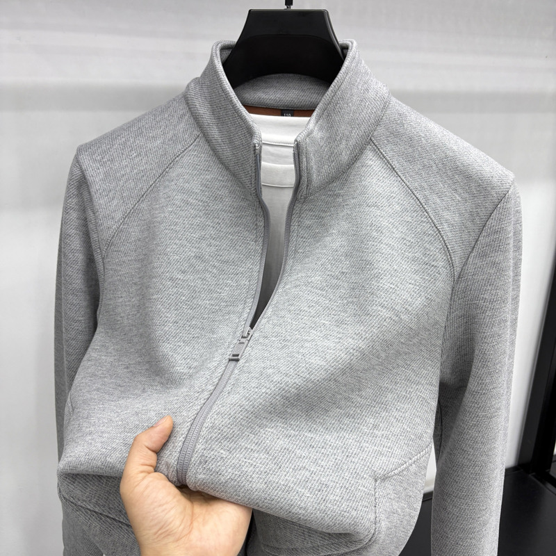 Light luxury, soft cashmere-feel jacket, men's autumn/winter new style, stand-up collar, zip-up, fleece-lined, warm sweatshirt, men's cardigan Light luxury, soft cashmere-feel jacket, men's autumn/winter new style, stand-up collar, zip-up, fleece-lined, warm sweatshirt, men's cardigan