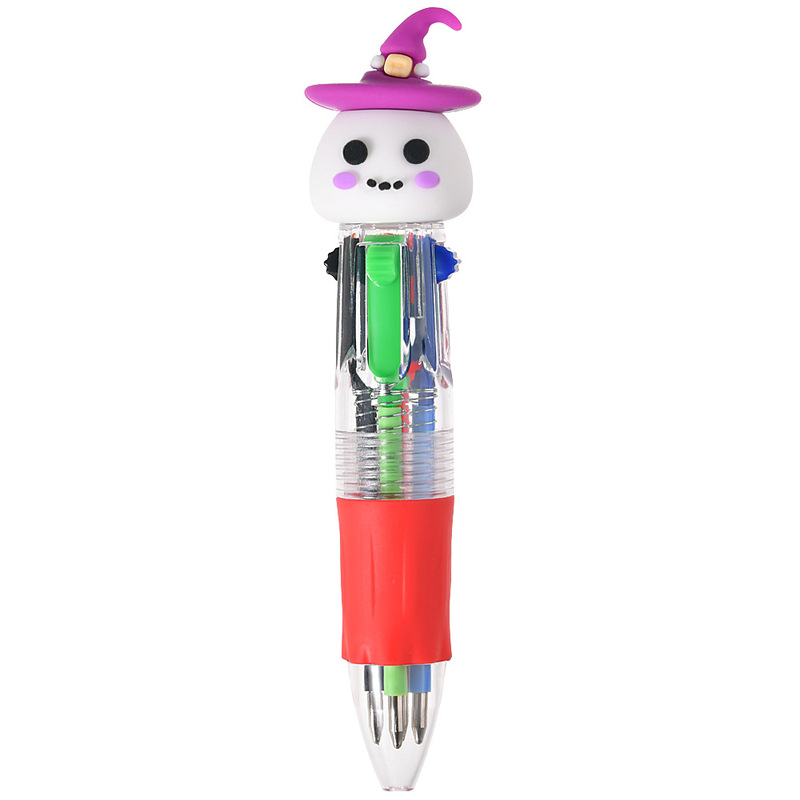 ハロウィンシリーズ 4色プレスボールペン ミニペン かわいいショートペン 持ち運びやすい 学生ハンドブック マルチカラーペン|undefined