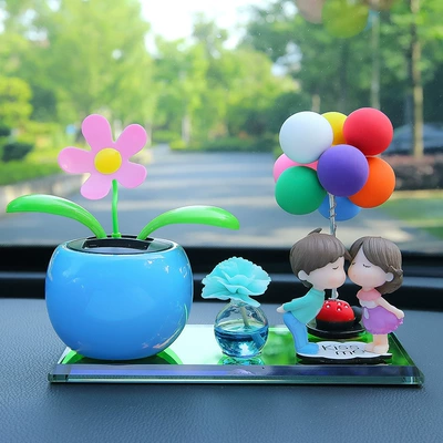 Car ornaments Car Interior Accessories, Car Supplies - blue-purple-kiss-couple-blue-sunflower-single-bunch-of-colorful-balloons