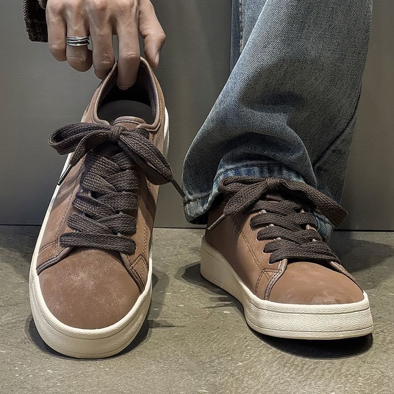 Men's Sneakers Autumn Leather Niche Retro 2025 New Trendy Versatile Work Sports Casual Shoes for Men