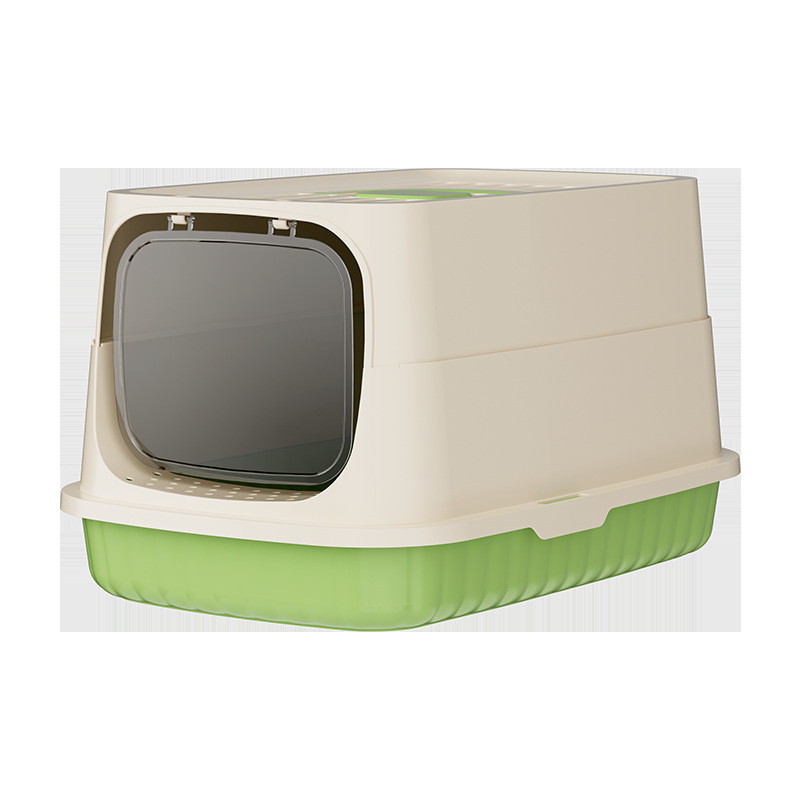 Gran tamaño totalmente cerrado a prueba de salpicaduras, antiodorización y desodorización, inodoro para gatos Big Mac desmontable y limpio, lavabo para gatos