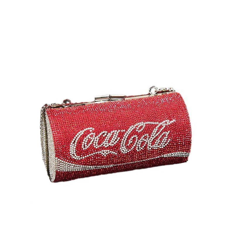 2024 nuevo diamante rhinestone carta cola botella de cola puede personalizado las mujeres bolso crossbody MINI BOLSA