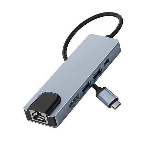 Type-c док-станция пять в одном с сетевой картой ноутбук сетевой кабель конвертер HDMI проектор расширение док-станции