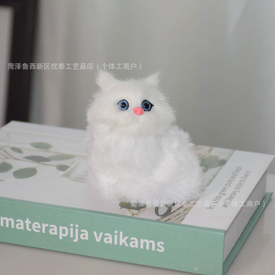 Mini simulation cat with sound simulation animal basket children's toys shopping mall scenic spot stalls selling crafts