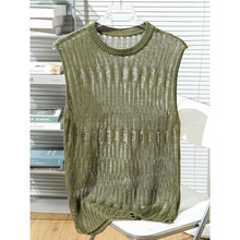 X 49577 Hollow fishnet knit vest �ο�������֯���׿羳��