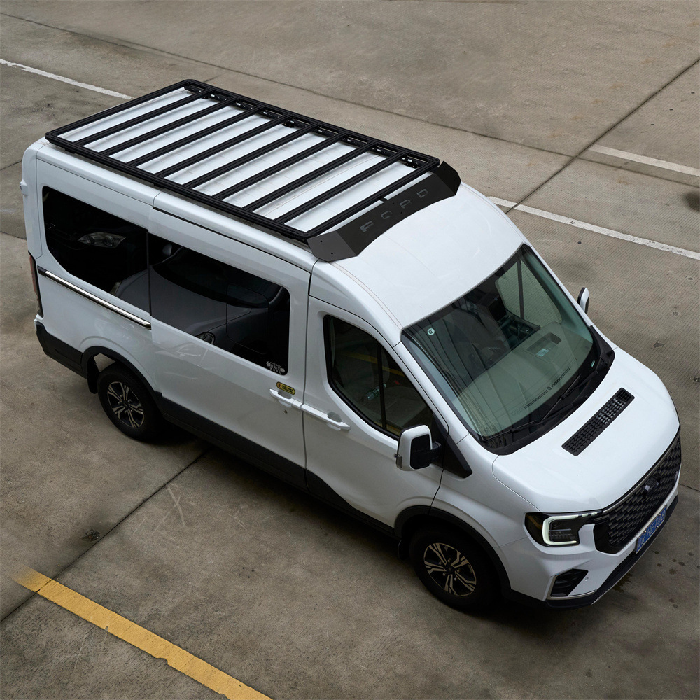 Roof racks for various Ford models, including new and old T6/T8 light commercial vehicles, offer superior load-bearing capacity and increase storage space