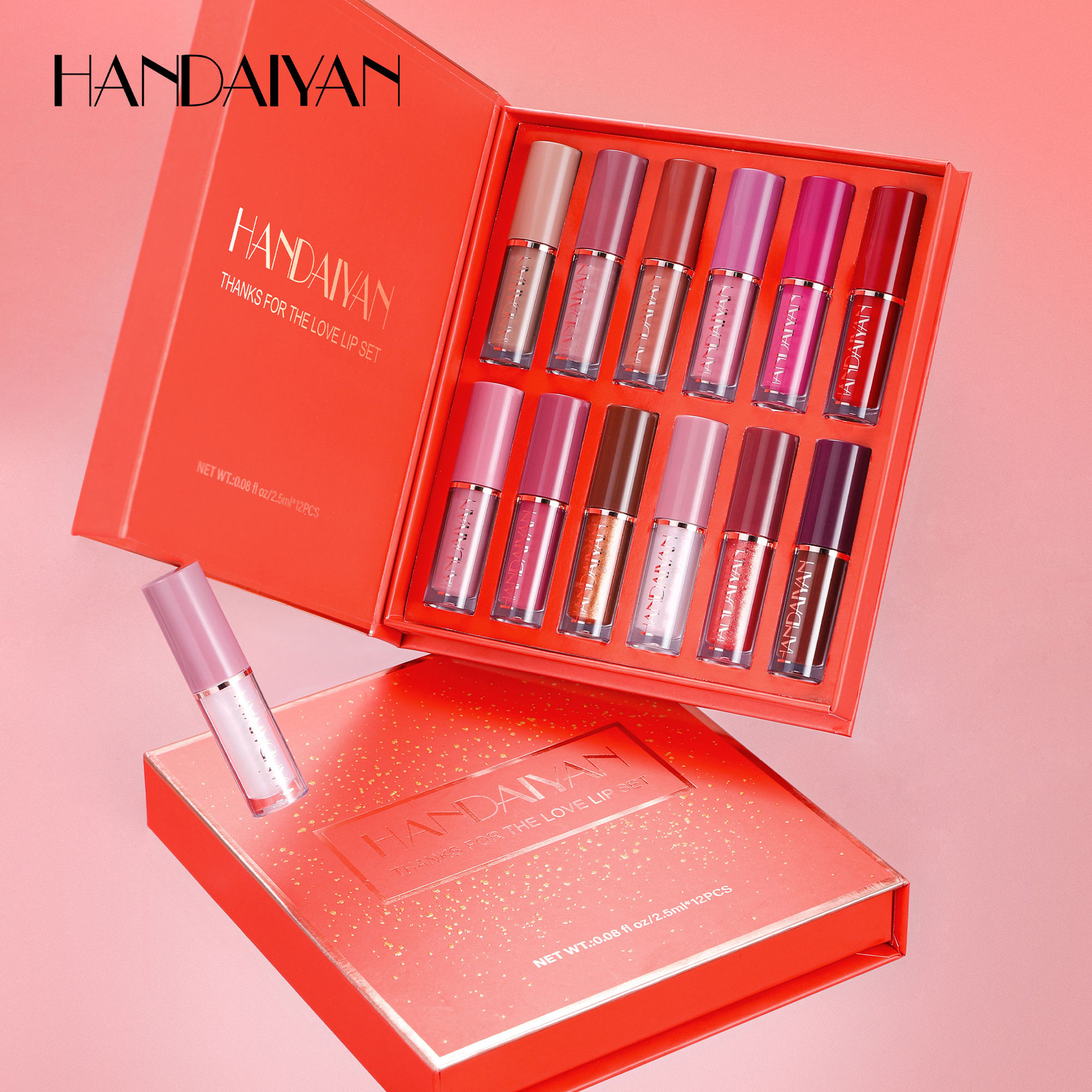 Ventas transfronterizas de HANDAIYAN12 festivales pornográficos del día de San Valentín, caja de libros, esmalte labial image 3
