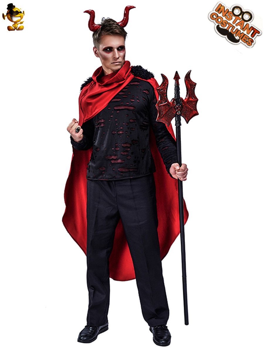 Traje de cosplay demonio de la llama de los hombres grandes traje de la muerte de los hombres adultos de Halloween image 1