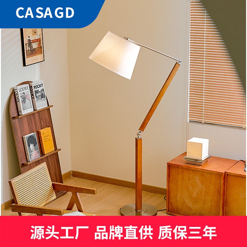 Vintage Style Swing-Arm Floor Lamp, Retro Solid Wood, for Living Room, Bedroom, Study, High-End Reading Ambiance Lighting Casagd Vintage Style Swing-Arm Floor Lamp, Retro Solid Wood, for Living Room, Bedroom, Study, High-End Reading Ambiance Lighting Casagd
