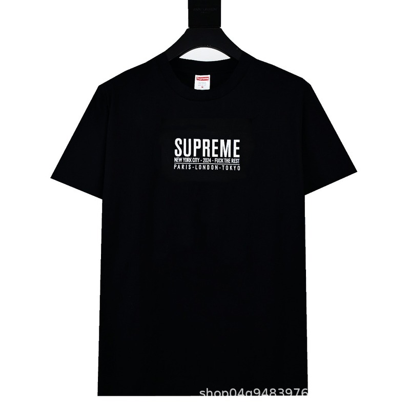 ヘビーウェイトクロスボーダー アメリカンファッション Supreme レタープリント Tシャツ BOX ラウンドネック 半袖 メンズ レディース ゆったり カジュアル Tシャツ 男女兼用|undefined