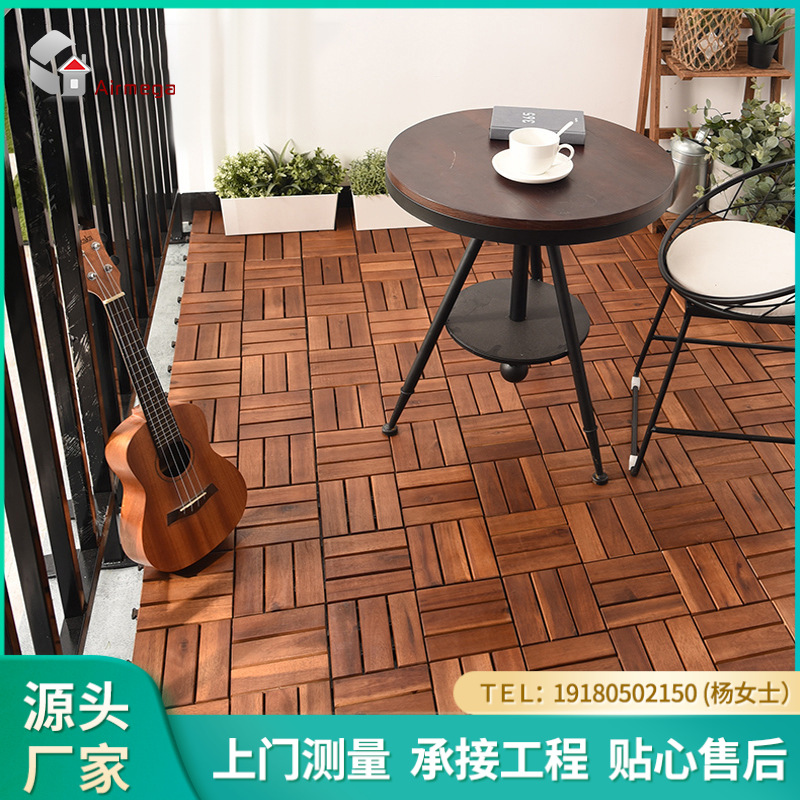 Outdoor splicing wooden floor terrace garden garden balcony stitching ground laying manufacturers Supply floor tiles
