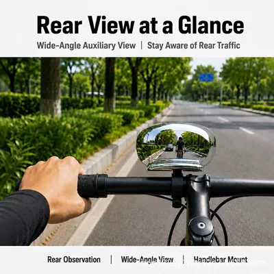 Motorcycle and bicycle wide-angle auxiliary rearview mirror, electric vehicle reflector, blind spot mirror, adjustable angle, car mirror accessories