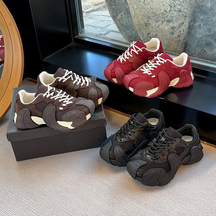 Qiyor Height-Increasing 6cm~ Popular Octopus Dad Shoes 2025 Autumn New Style Patchwork Thick-Soled Versatile Sneakers