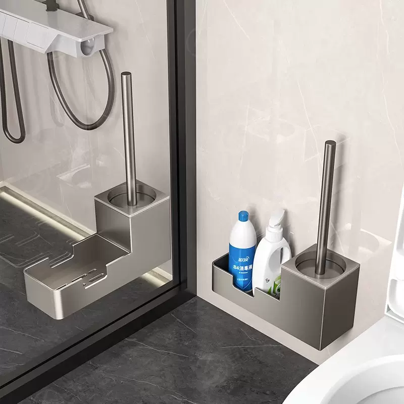 厂家供应马桶刷置物架家用厕所免打孔清洁无死角洗马桶刷子神器