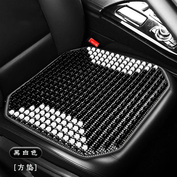 Cross-Border Hot-Selling Summer Wooden Bead Car Seat Cushion, Non-Fading Water-Based Paint Beads, Cooling Cushion, Summer-Specific Massage Bead Lumbar Support