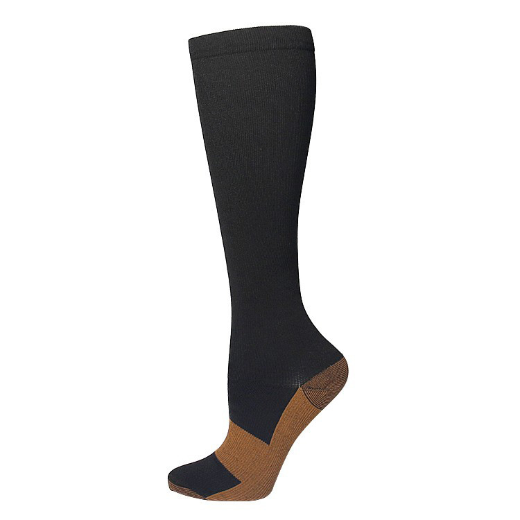 Calcetines de compresión transfronterizos para mujer, calcetines deportivos elásticos de compresión para correr, calcetines de compresión planos de color sólido para enfermeras con soporte para venas.