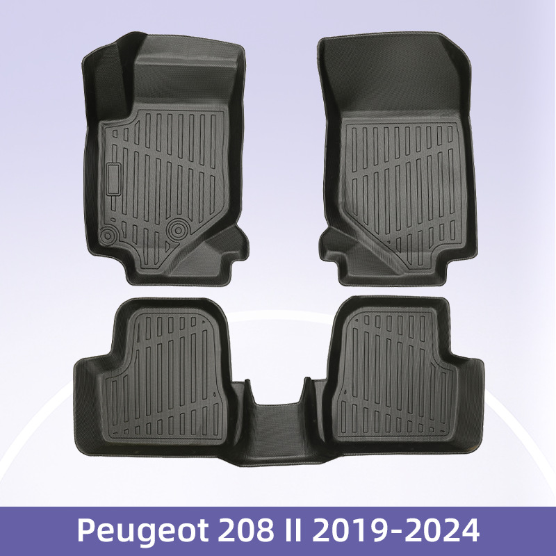 Europa para Peugeot 208II combustible 2019 - 2024 3D todo el tiempo TPE cojín de pie de automóvil