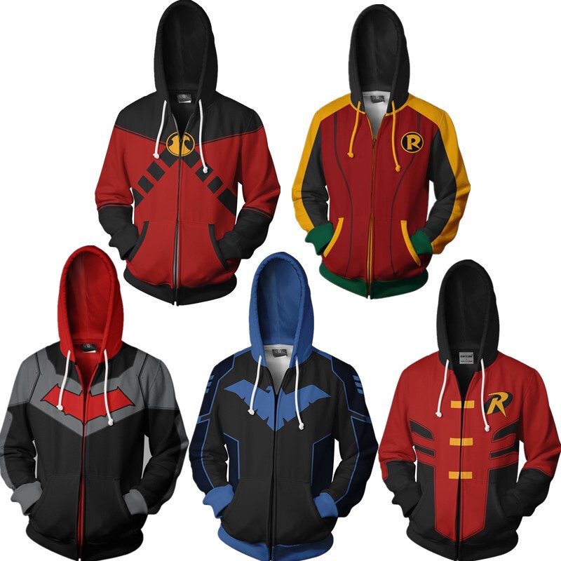 European and American super hero Robin night wing 3D digital printing casual hoodie sweater cosplay factory direct sales European and American super hero Robin night wing 3D digital printing casual hoodie sweater cosplay factory direct sales