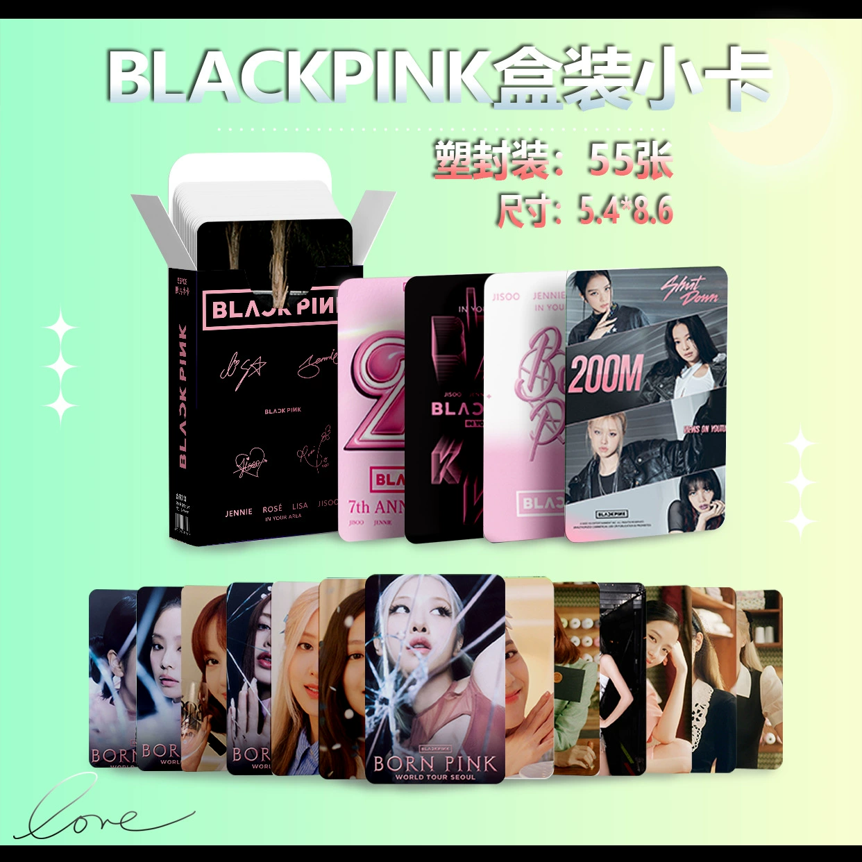 BLACKPINK маленькая карточка в коробке 55 маленьких карточек 54x86 мм BLACKPINKLOMO карточка почтовая открытка