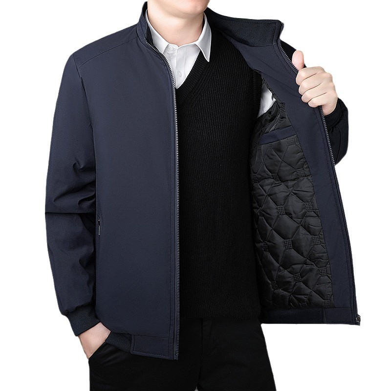 Papá de tamaño extra otoño y invierno con algodón de terciopelo de mediana edad con abrigo caliente de algodón de cuello de hombre ropa de algodón casual abuelo