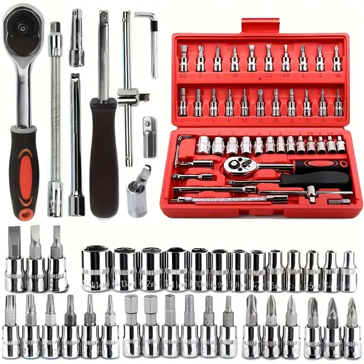 216 piezas de hardware manguito trinquete llave caja de herramientas de reparación de automóviles conjunto multifuncional herramientas de reparación de automóviles al por mayor image 12