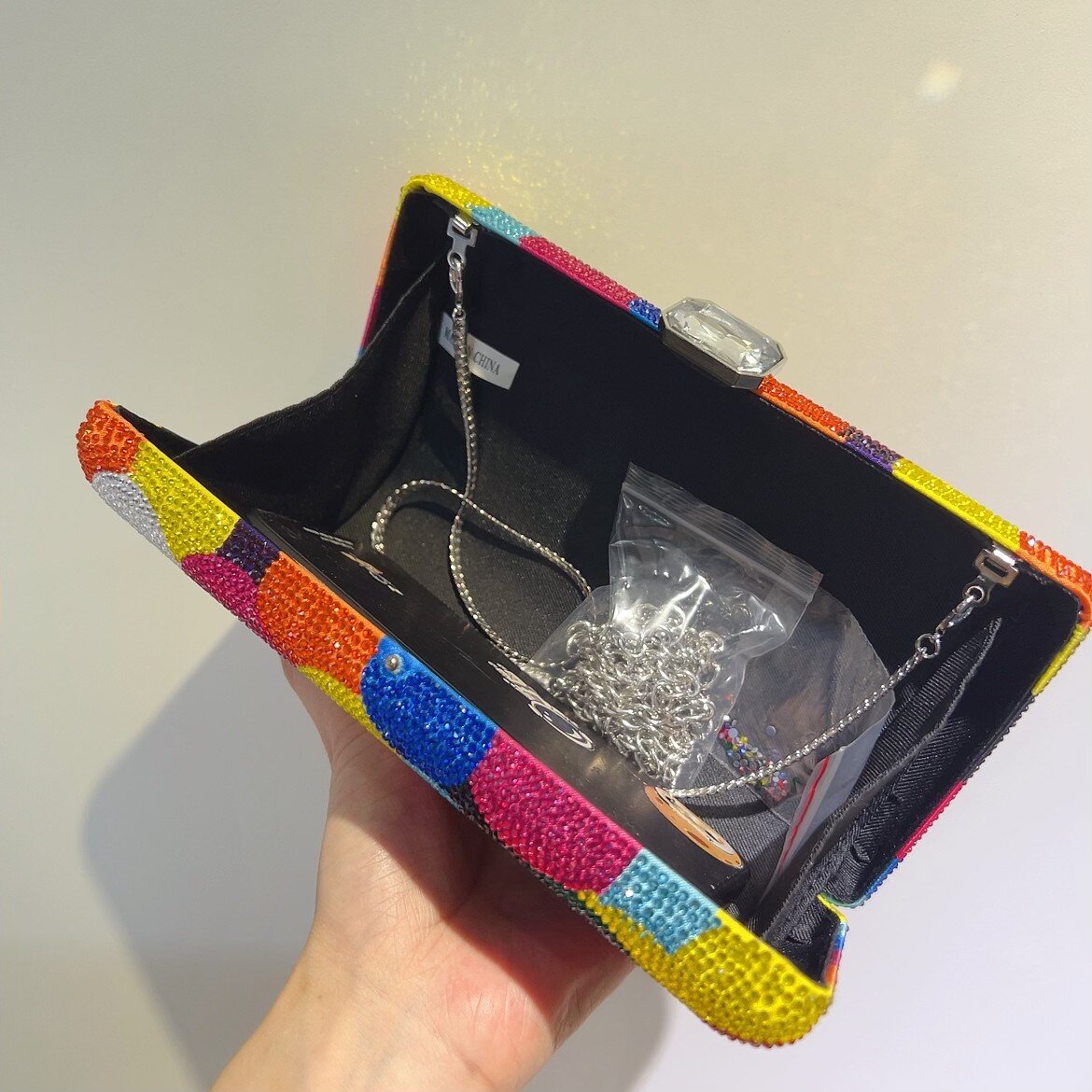 Túi clutch nữ đính đá dạ hội hình bong bóng cầu vồng — Bong bóng cầu vồng, Tùy chỉnh màu sắc khác/300 đơn hàng tối thiểu chi tiết 8