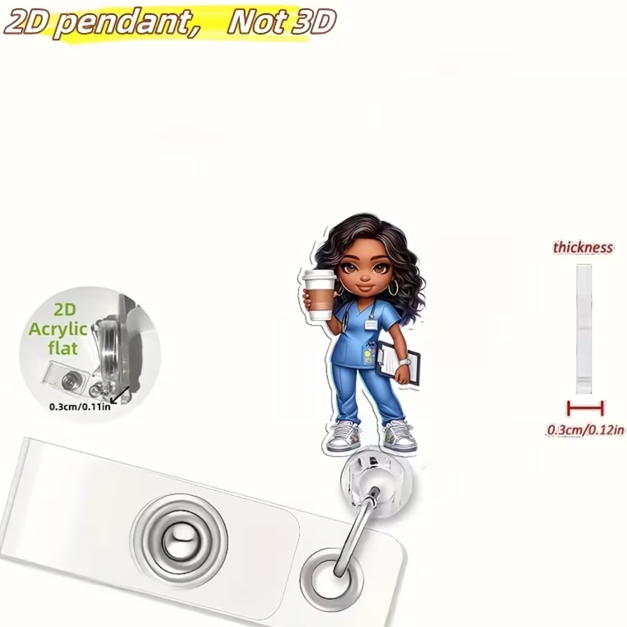 Nueva linda moda coreana de dibujos animados hebilla fácil de tirar tarjeta de trabajo clip de insignia certificado hebilla telescópica clip de insignia al por mayor