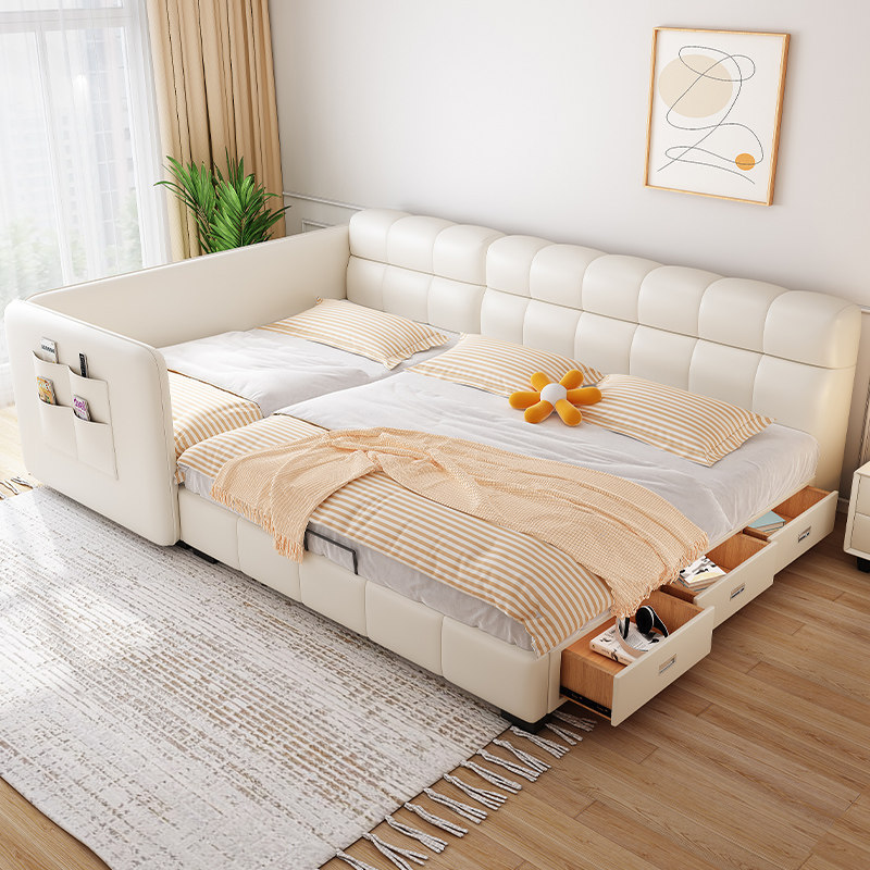 Parent-Child Bed for Families with Two Children, Large Bed for a Family of Three or Four, 3m Tatami Splicing Beds, Puff Leather Bed Parent-Child Bed for Families with Two Children, Large Bed for a Family of Three or Four, 3m Tatami Splicing Beds, Puff Leather Bed
