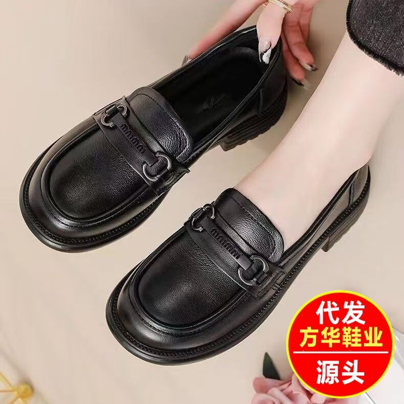 2025春秋新款软底妈妈工作鞋平底中老年舒适单鞋防滑时尚乐福鞋女|undefined